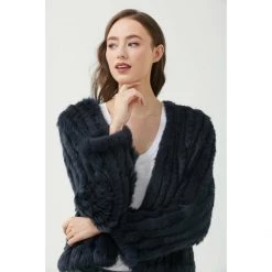 365 DAYS Fur Jackets Rabbit Fur Jacket Midnight