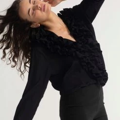 Mela Purdie Rufflet Blouse Black New Arrivals