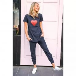 3RD STORY Tops Red Heart Tee Ink