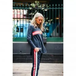 3RD STORY Gold Star With Stripes L/s Tee Ink/Poppy Tops