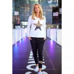 3RD STORY Tiger Splice Star L/s Tee White Tops