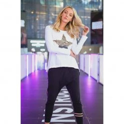 3RD STORY Tiger Splice Star L/s Tee White Tops