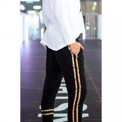 3RD STORY Golden Stripes Jogger Black