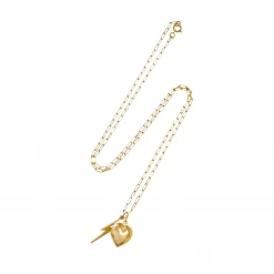 Misuzi Accessories Anni Heart & Lightning Bolt Necklace Gold
