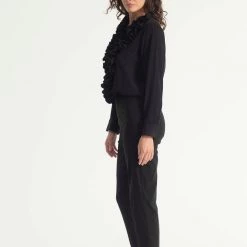 Mela Purdie Rufflet Blouse Black New Arrivals