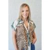 Clothe The Label Pocket Shirt Leopard Print Tops