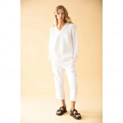 Mela Purdie Tops Puff Rib Sweater Winter White