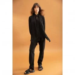 Mela Purdie Scarf Neck Blouse Black