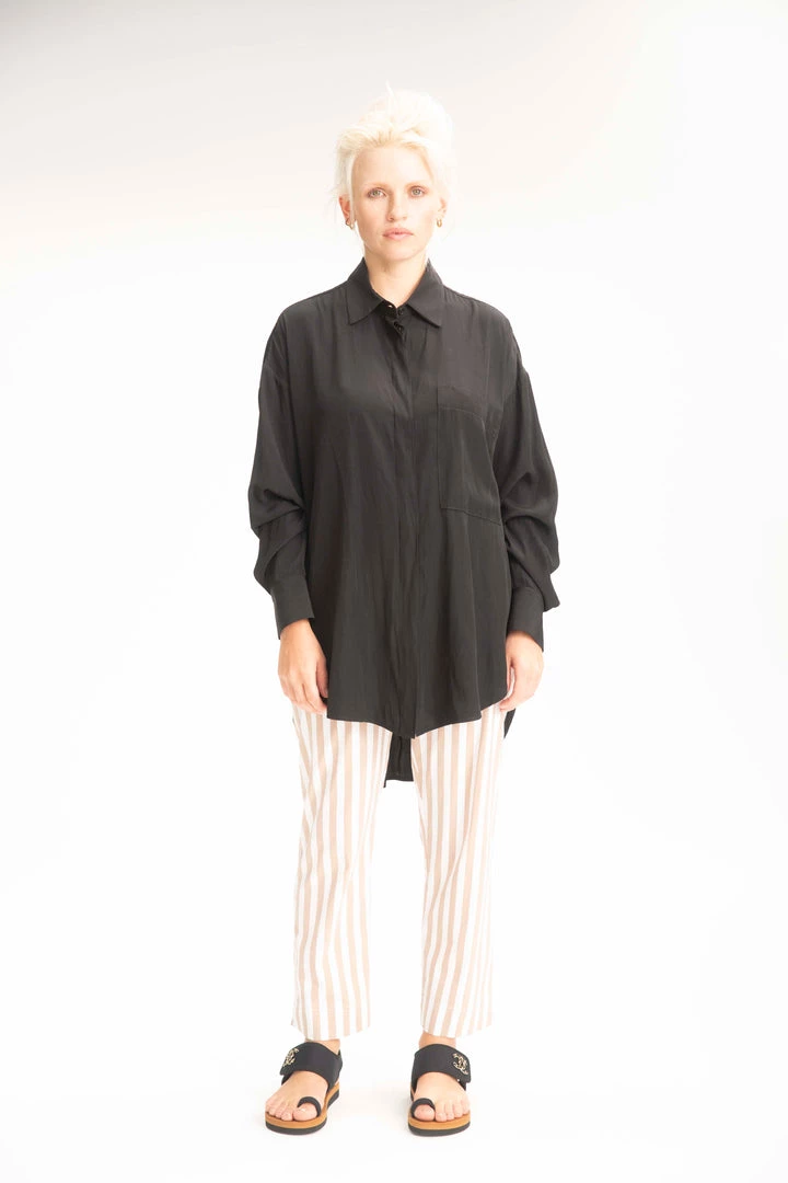Mela Purdie Relaxed Pocket Shirt Black 3 Mela Purdie Relaxed Pocket Shirt Black