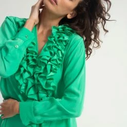 Mela Purdie Rufflet Blouse Jade New Arrivals