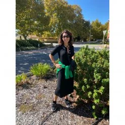 Lulu And I Dresses Jennie Black Ribbed Dress