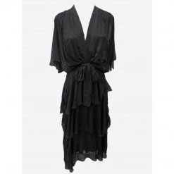 La Strada Silk 3 Tiered Dress Nero Dresses