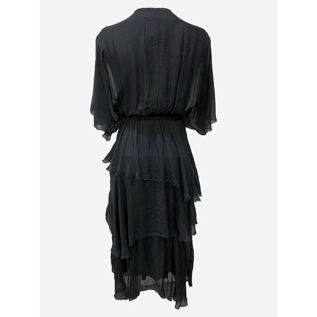 La Strada Silk 3 Tiered Dress Nero Dresses 3 La Strada Silk 3 Tiered Dress Nero Dresses