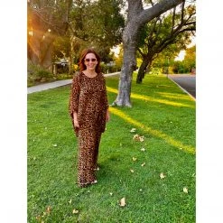 La Strada Tops Silk Flowing Top Animal Print