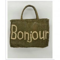The Jacksons Bonjour Small Jute Bag - Olive