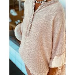 ITALIAN LUXE Luisa Top With Sequin Trim Tops