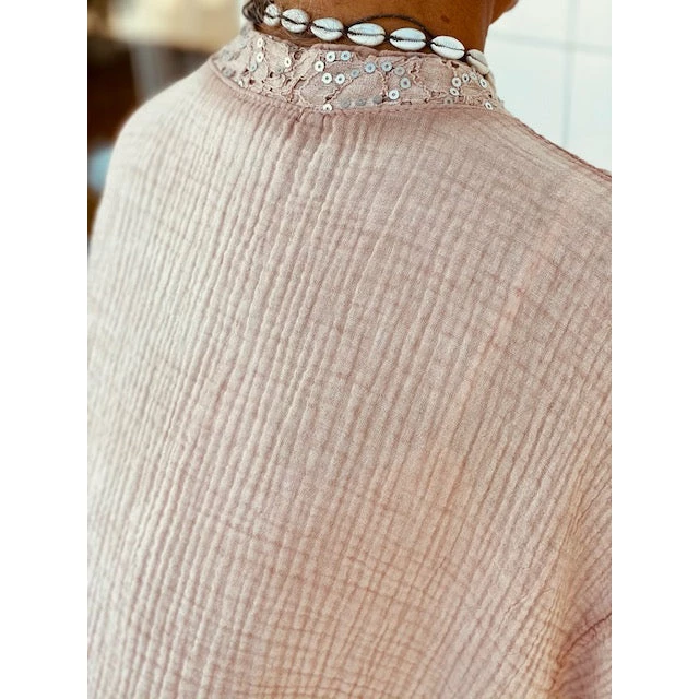 ITALIAN LUXE Luisa Top With Sequin Trim Tops 4 ITALIAN LUXE Luisa Top With Sequin Trim Tops