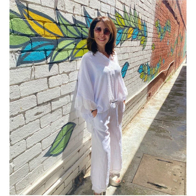 ITALIAN LUXE Luisa Top With Sequin Trim Tops 1 ITALIAN LUXE Luisa Top With Sequin Trim Tops