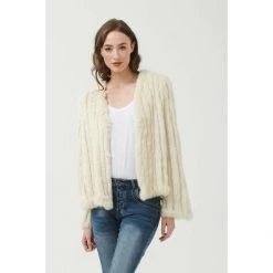 365 DAYS Rabbit Fur Jacket Cream Fur Jackets