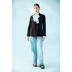 Mela Purdie Scarf Neck Blouse White Tops