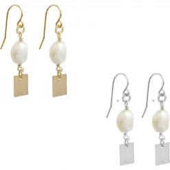 Misuzi Leah Mini Hoop With Pearl & Tag Earring Accessories