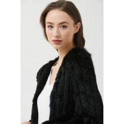 365 DAYS Fur Jackets Rabbit Fur Jacket Black