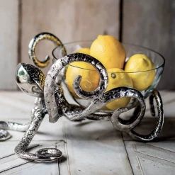 Lulu And I Atrani Piovra Glass Bowl Silver Decorative