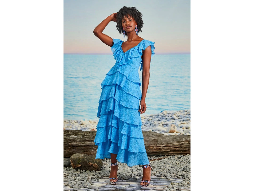 TRELISE COOPER Tier She Comes Dress Cornflower Blue Size 8 1 TRELISE COOPER Tier She Comes Dress Cornflower Blue Size 8