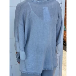 ITALIAN LUXE Luisa Top With Sequin Trim Tops 20 ITALIAN LUXE Luisa Top With Sequin Trim Tops