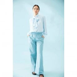 Mela Purdie Scarf Neck Blouse White Tops