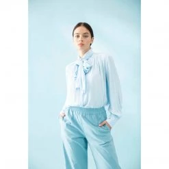 Mela Purdie Scarf Neck Blouse White Tops