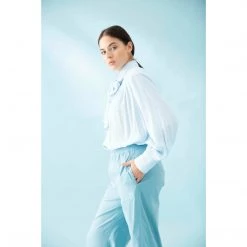 Mela Purdie Scarf Neck Blouse White Tops