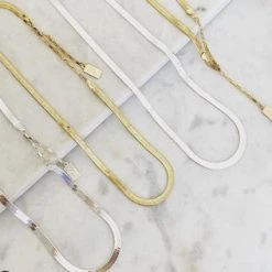 Misuzi Accessories Dylan Herringbone Chain Necklace