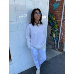 Mela Purdie Tops Puff Rib Sweater Winter White