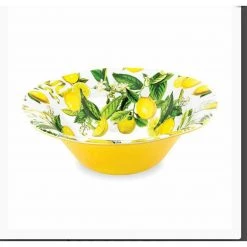 Lulu And I Self Home Gift Melamine Lemon Basil Bowl Lge Kitchen & Tabletop