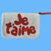 The Jacksons J'Taime Beaded Bag White Red Writing Accessories
