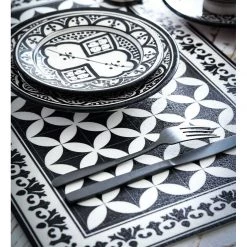 Beija Flor Kitchen & Tabletop Sofi Black & White Vinyl Placemat