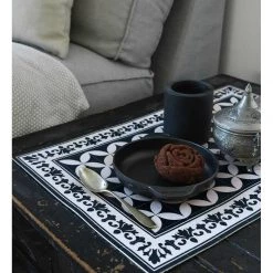 Beija Flor Kitchen & Tabletop Sofi Black & White Vinyl Placemat