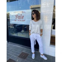 Italian Luxe Tops Light Knit W Lge Foiled Stars O/s