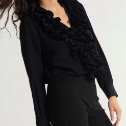 Mela Purdie Rufflet Blouse Black New Arrivals