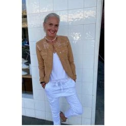 Italian Luxe Bottoms Cotton Joggers White