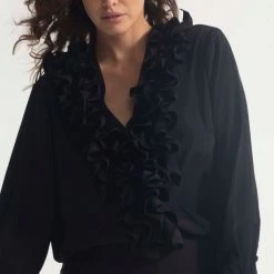 Mela Purdie Rufflet Blouse Black New Arrivals